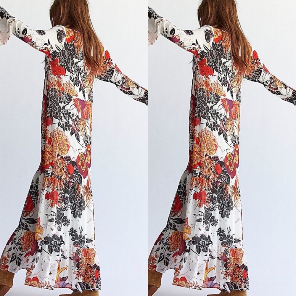 New Free People Moroccan Roll Maxi Dress In Ivory - Picture 2 of 4